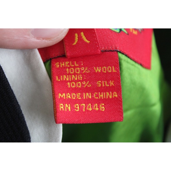 Shanghai Tang 8 Black Wool Silk-Lined Mandarin Collar Frog Button Jacket - Picture 6 of 9